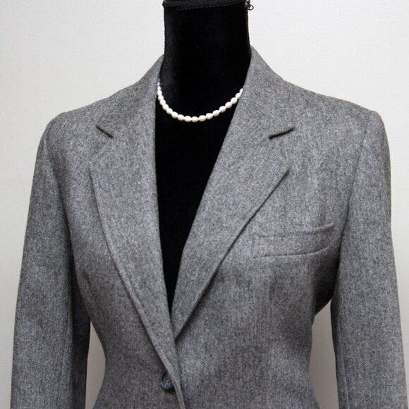 Vintage Evan Picone Womens Jacket Blazer Size Small Black Wool Academia - Picture 13 of 16